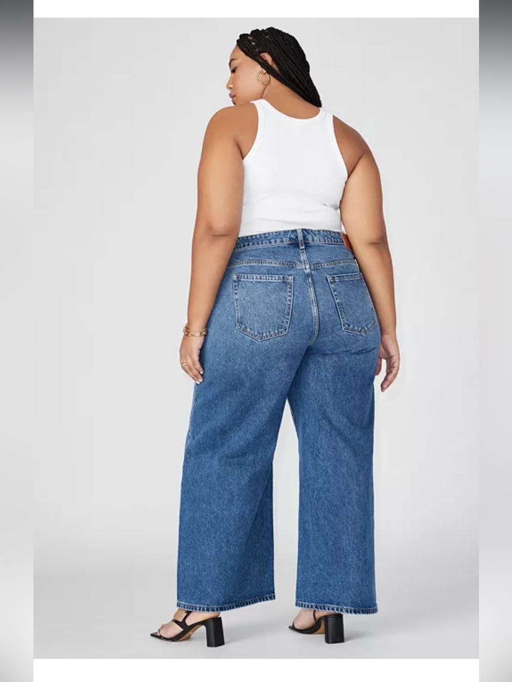 Eloquii Elements Oversized Wide Leg Jeans - High Rise, plus size